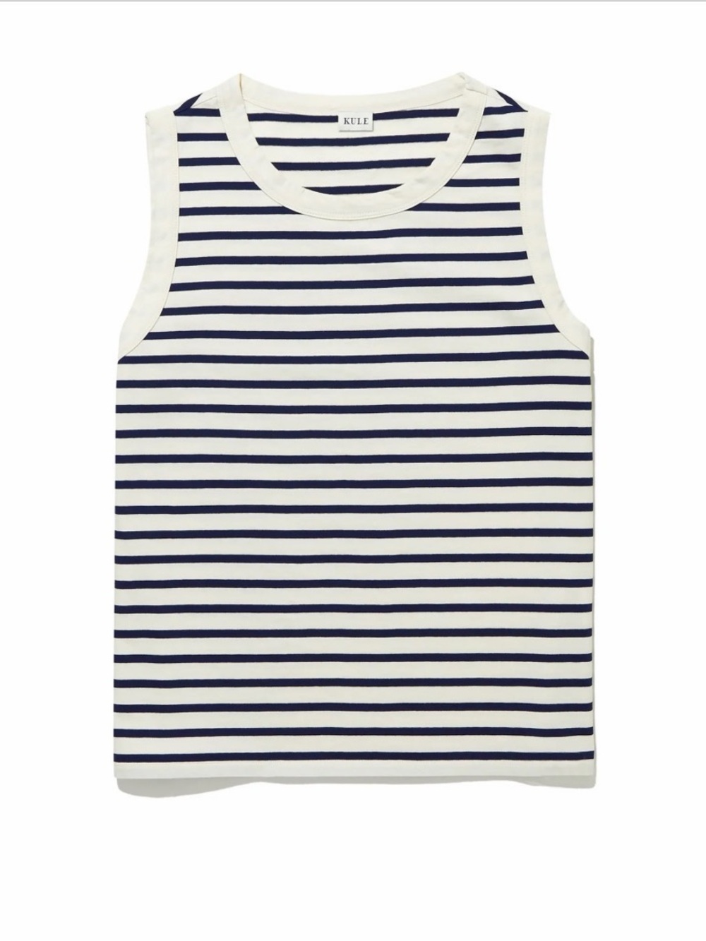 KULE women’s tank top. Black and cream color stripes.